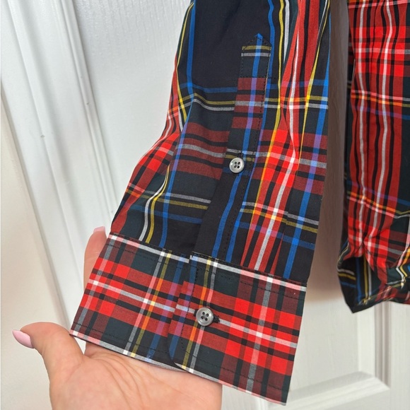 J.Crew - NWT Jewelled Button Popover Tunic in Stewart Tartan in Size 12 - Picture 11 of 13